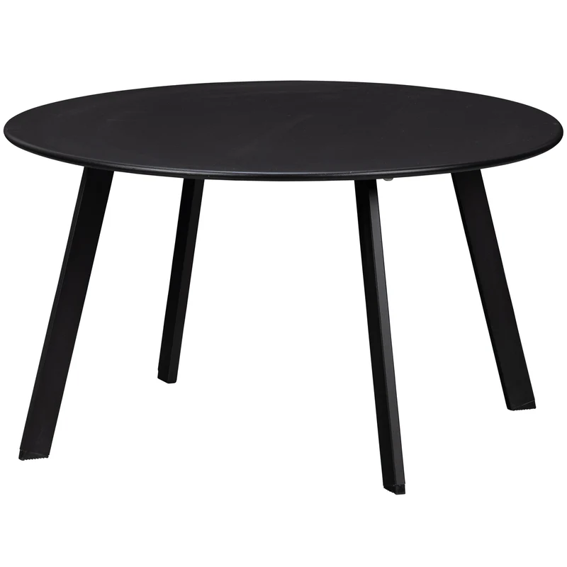 Fer bijzettafel buiten metaal zwart ø70 cm