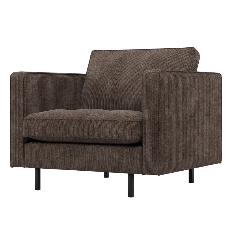 Rodeo classic fauteuil ribstof bruin