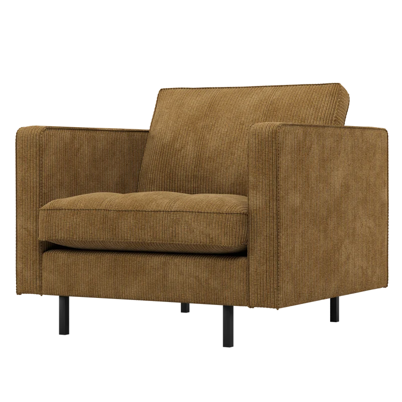 Rodeo classic fauteuil ribstof honinggeel