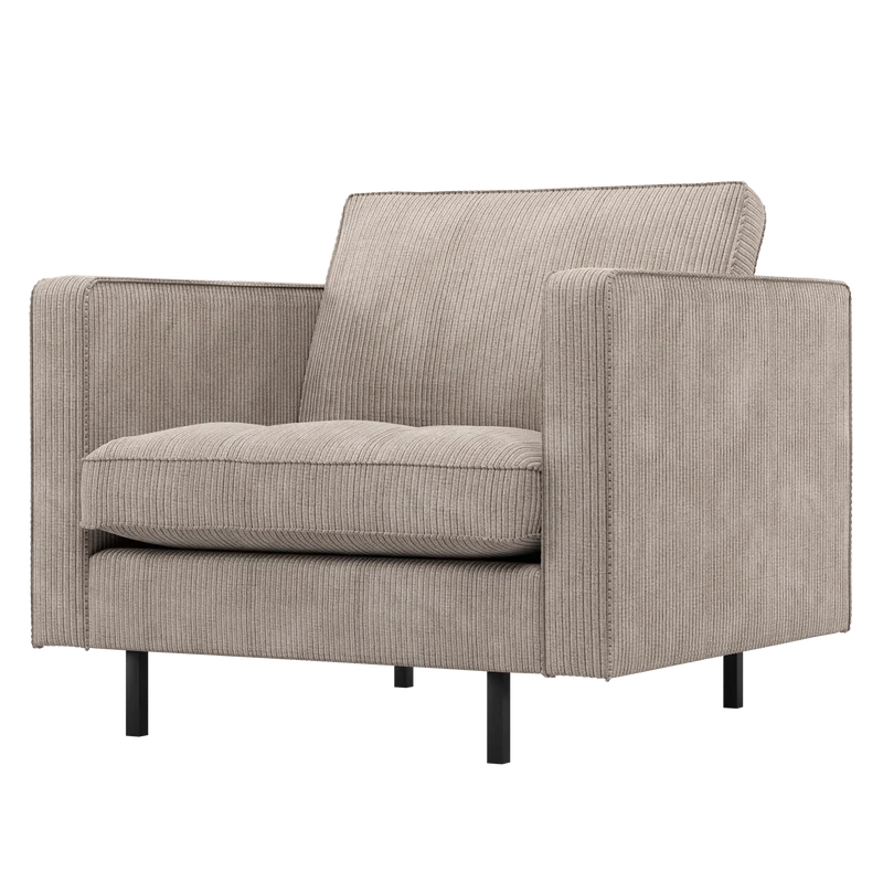 Rodeo classic fauteuil ribstof donkerzand