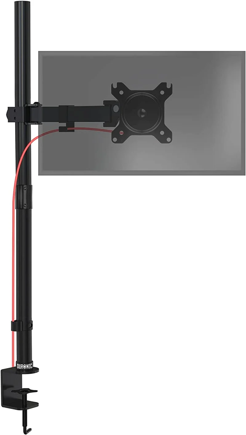 Duronic DMT151X2 Bras pour Moniteur d'Ordinateur | Support d'écran PC articulé pour Bureau avec Potence de 100 cm | VESA 75 100 | Hauteur Ajustable | Rotatif Inclinable Pivotant avec Extension