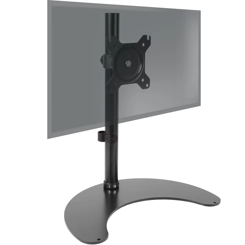 Duronic DM15D1 Support d'Ecran sur Socle pour Bureau – Hauteur Ajustable – Rotatif, Inclinable, Pivotable – Compatibilité VESA 75/100 – Acier – Socle Inclus