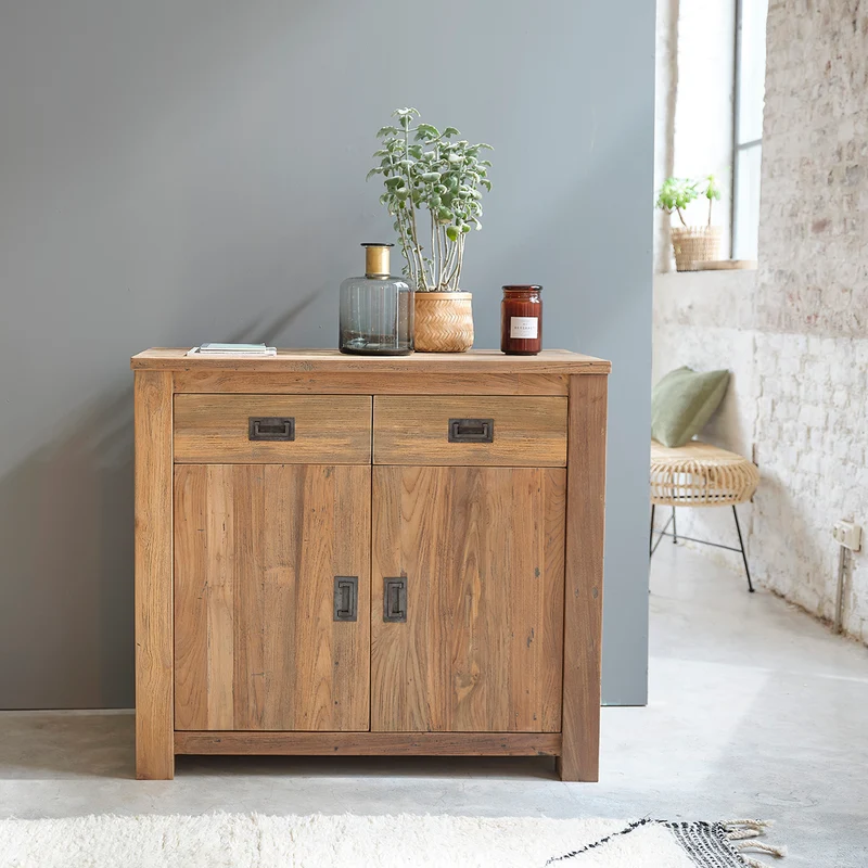 Buffet en teck massif recyclé 100 cm