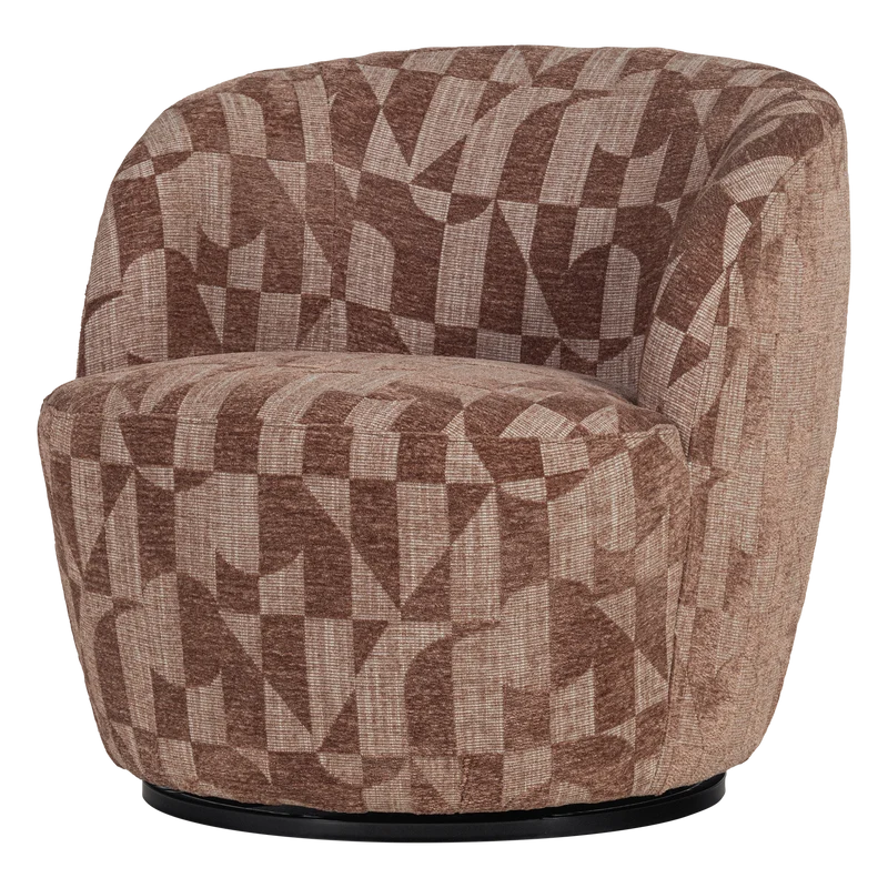 Serra draaifauteuil grafisch patroon oudroze
