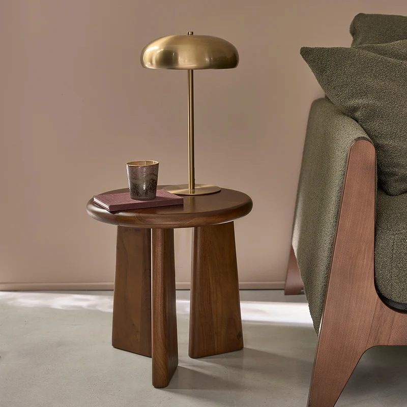 Table d'appoint en bois d'acacia ronde