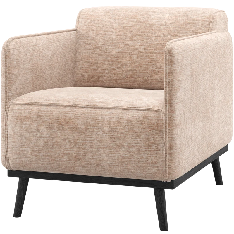 Statement fauteuil met arm chenille velvet naturel