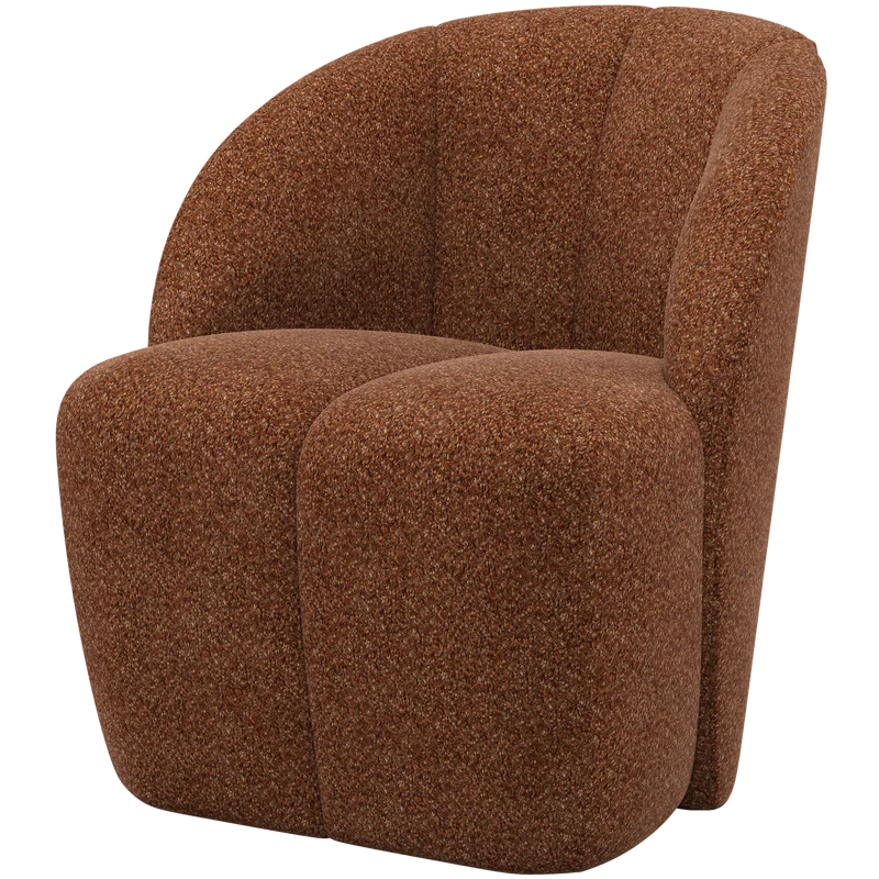 Mojo draaifauteuil wollig roestbruin