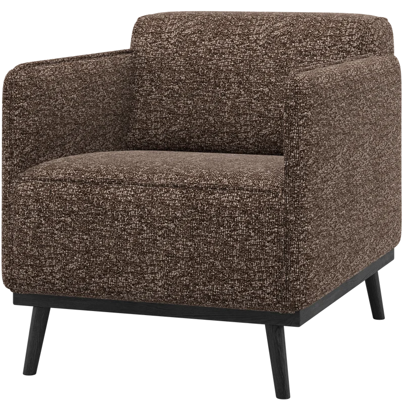 Statement fauteuil met arm bruin melange