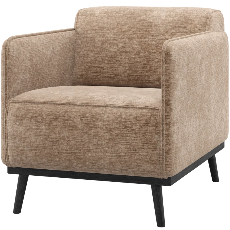 Statement fauteuil met arm chenille velvet taupe