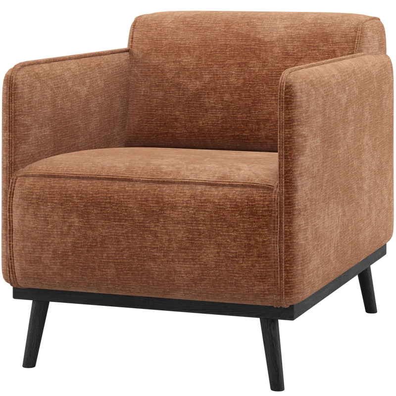 Statement fauteuil met arm chenille velvet terra