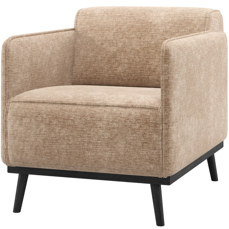 Statement fauteuil met arm chenille velvet perzik roze