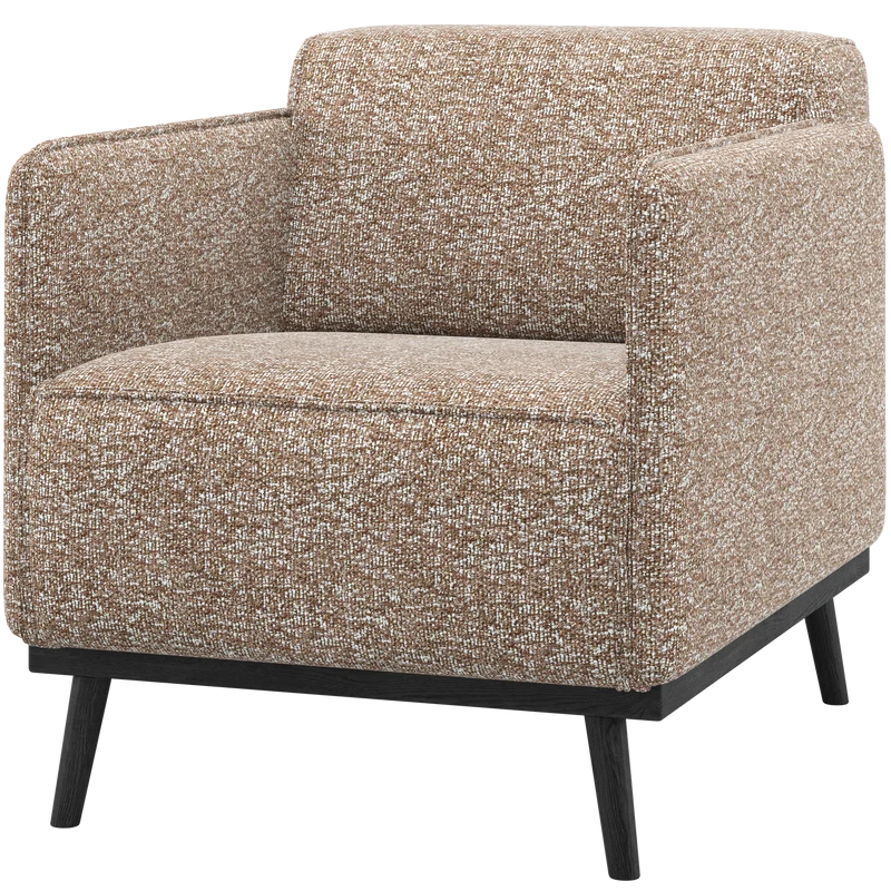 Statement fauteuil met arm lichtbruin melange