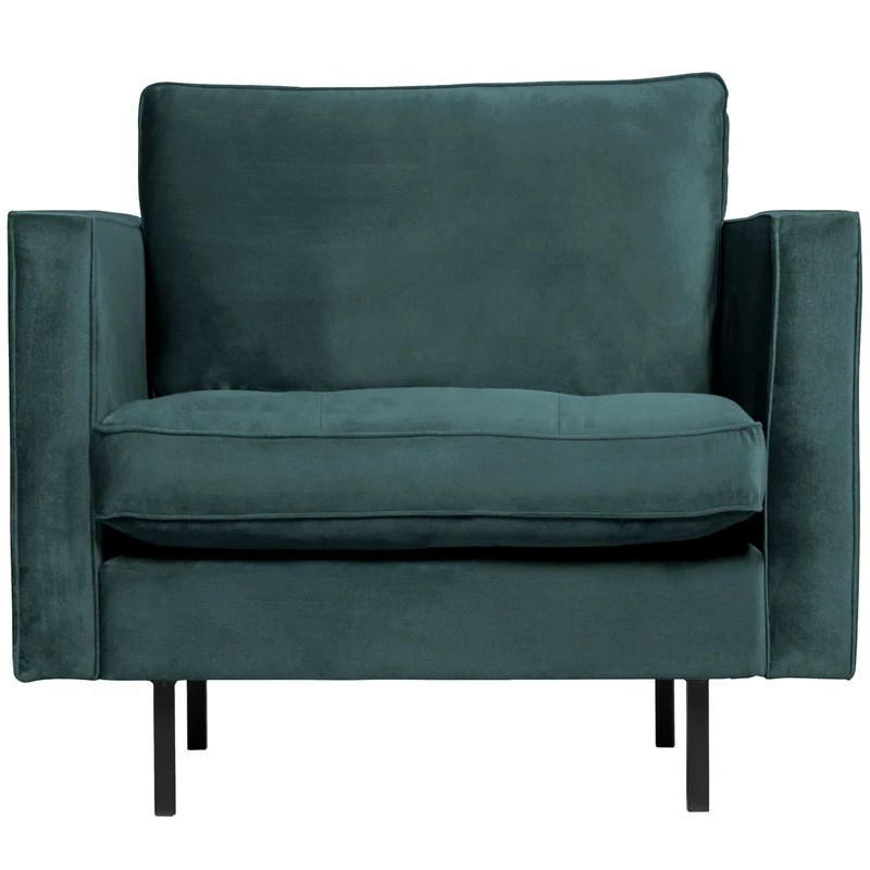 Rodeo classic fauteuil velvet groenblauw