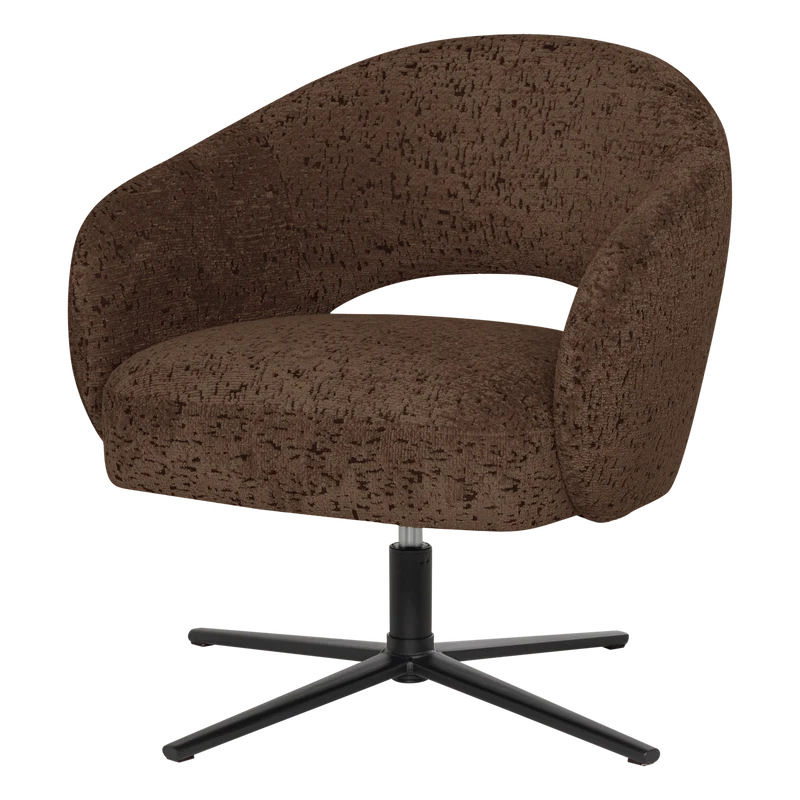 Pico draaifauteuil wollig structuur bruin