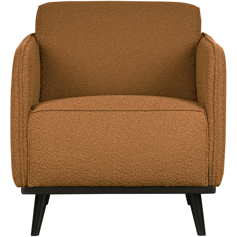 Statement fauteuil met arm bouclé boter