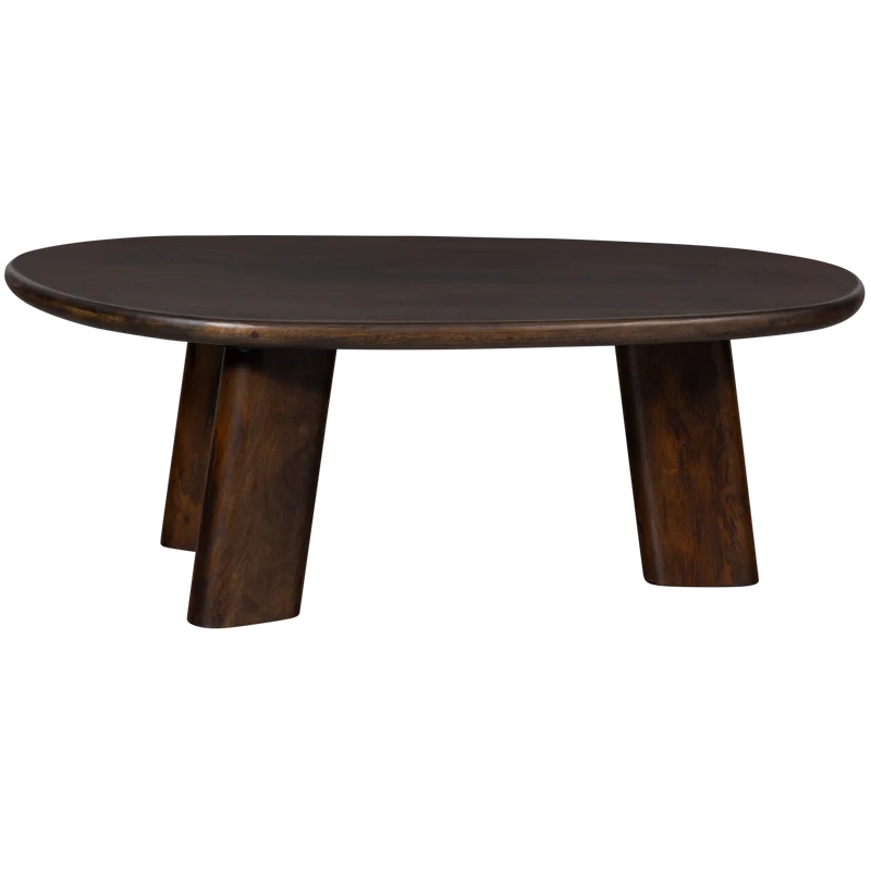 Roundly salontafel mango hout walnoot