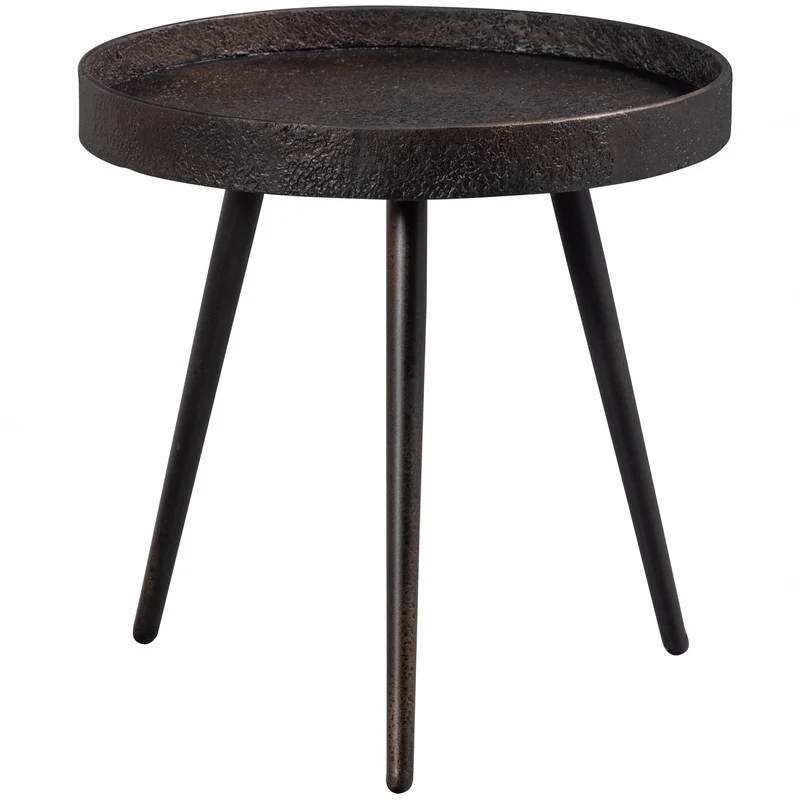 Bounds bijzettafel M hout/metaal antique goud 41xø41 cm