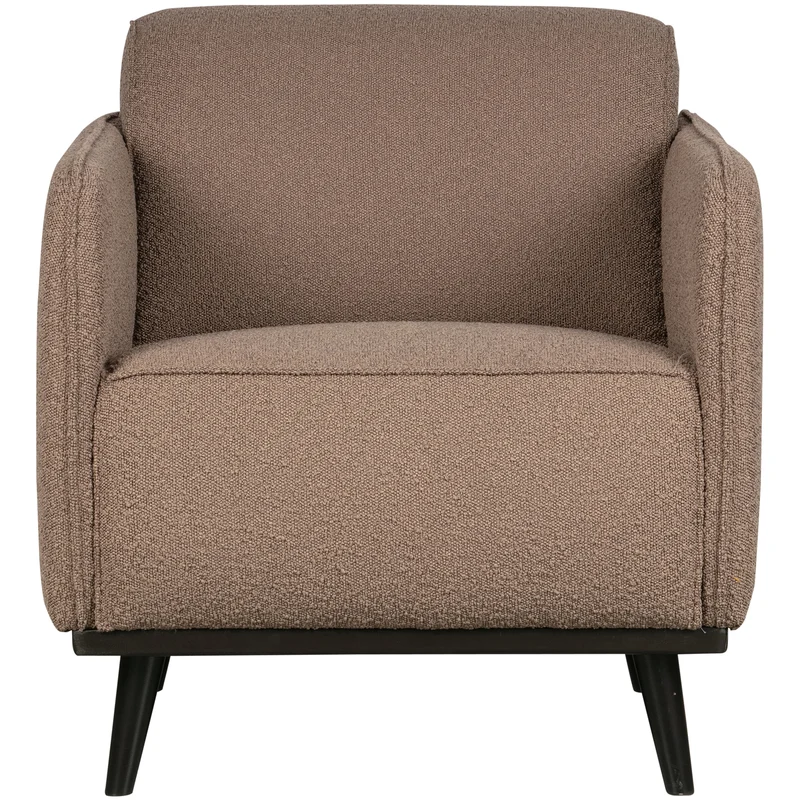 Statement fauteuil met arm bouclé nougat