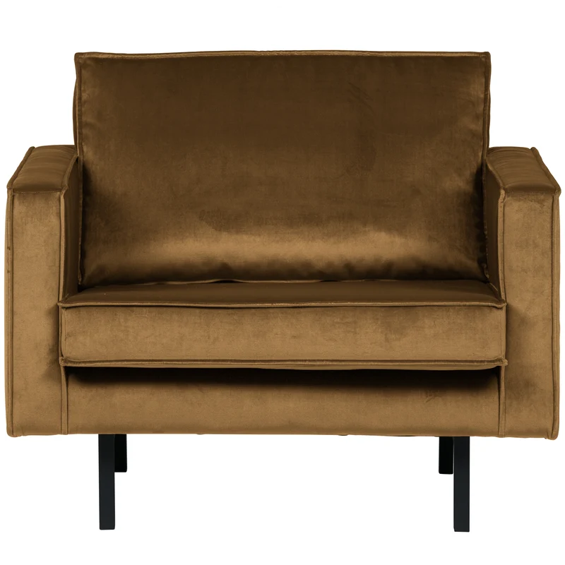 Rodeo fauteuil velvet honinggeel