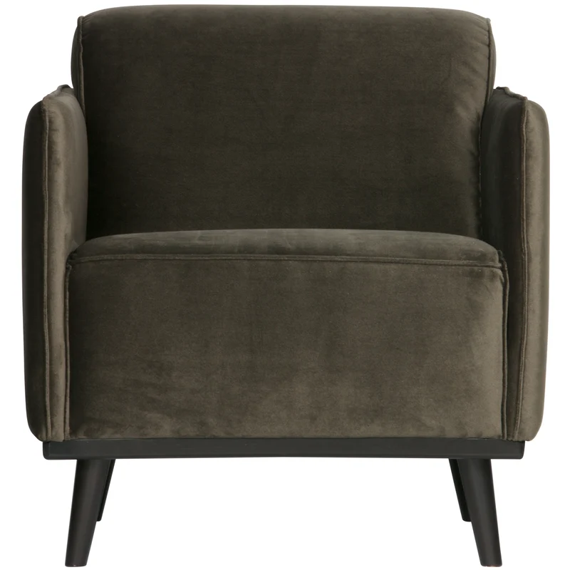 Statement fauteuil met arm velvet warm groen
