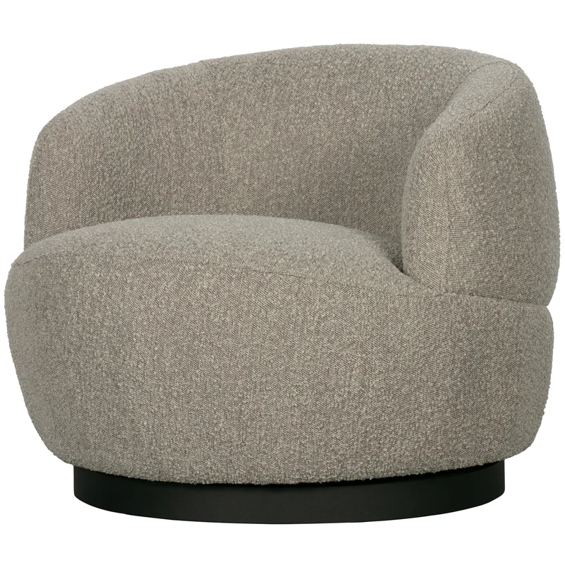 Woolly draaifauteuil bouclé naturel gemeleerd