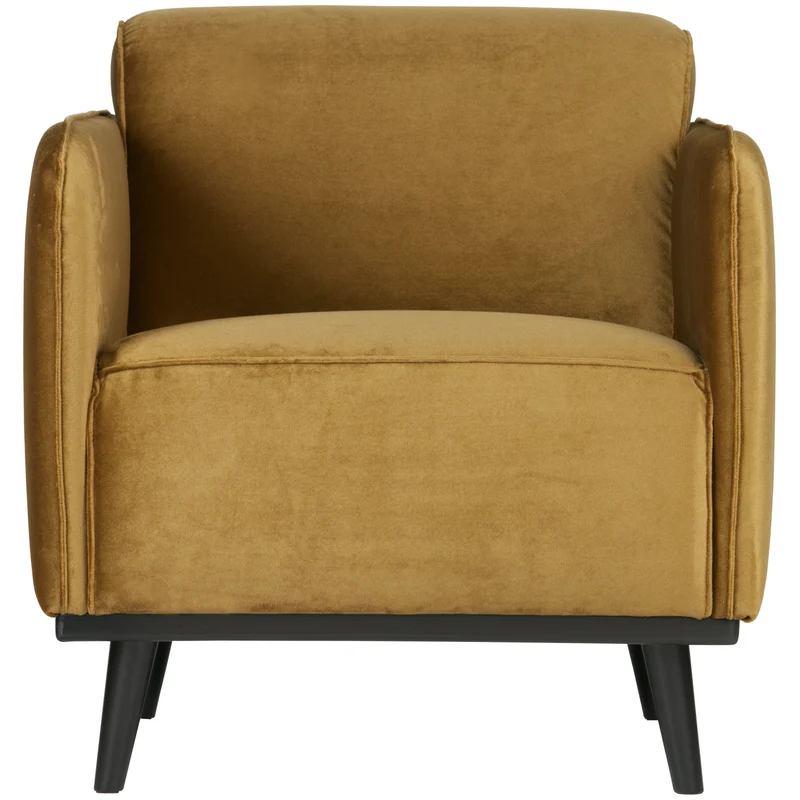 Statement fauteuil met arm velvet honinggeel