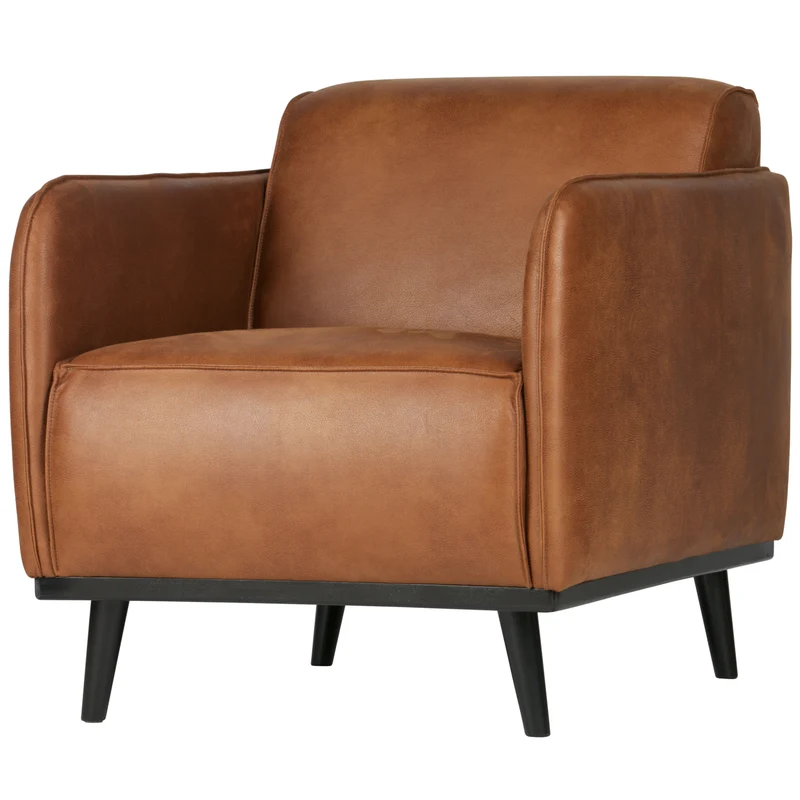 Statement fauteuil met arm ecoleer cognac