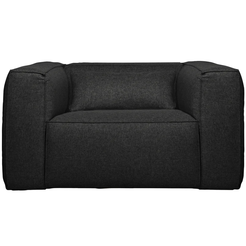 Bean fauteuil gemeleerd donkergrijs incl. kussens