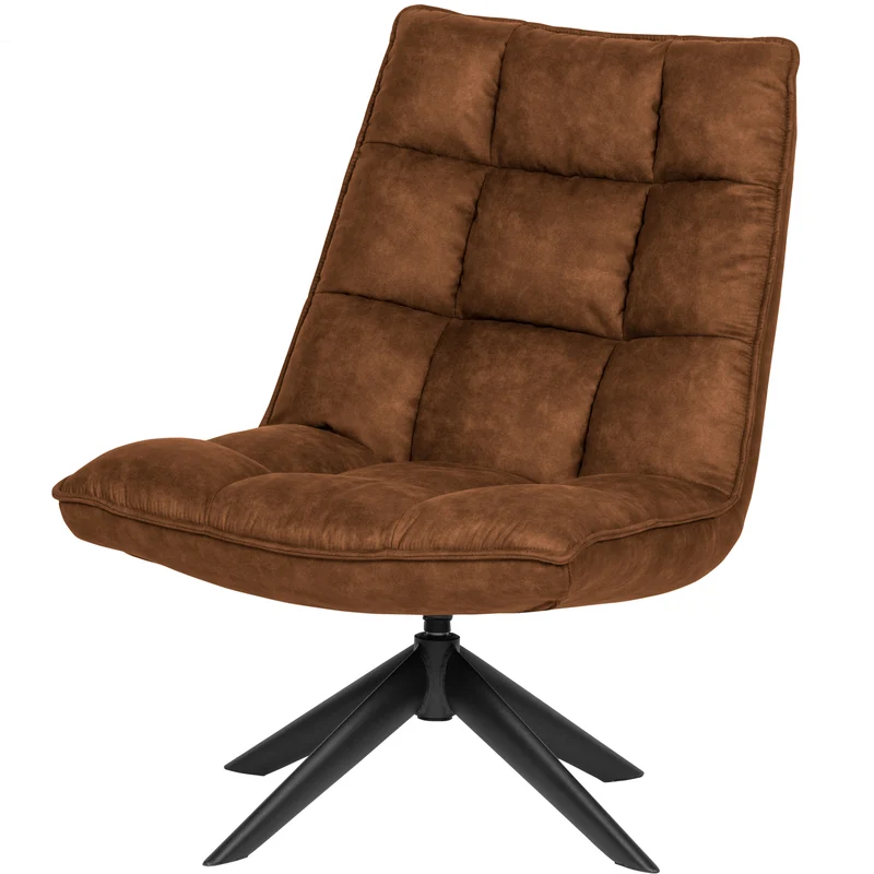 Jouke draaifauteuil leerlook cognac