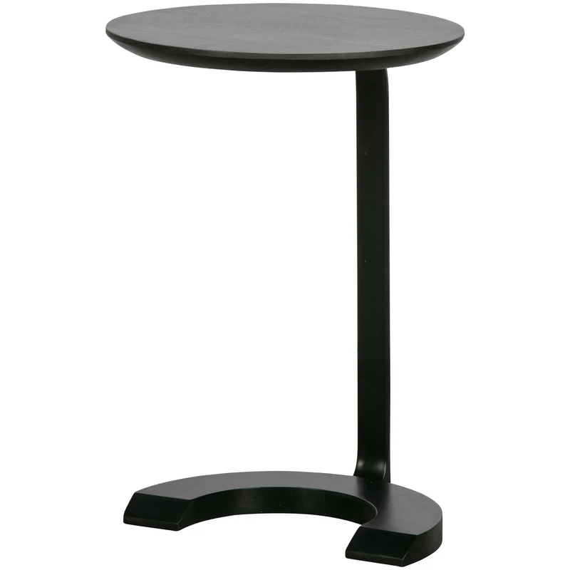 Floor bijzettafel hout/metaal zwart