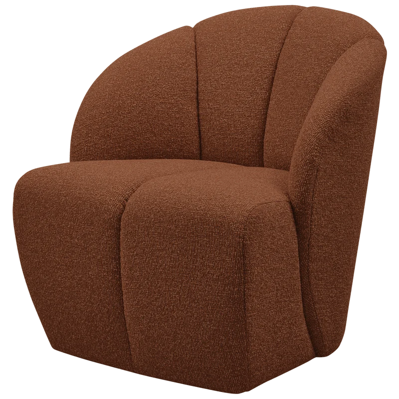 Mojo draaifauteuil bouclé roestbruin melange