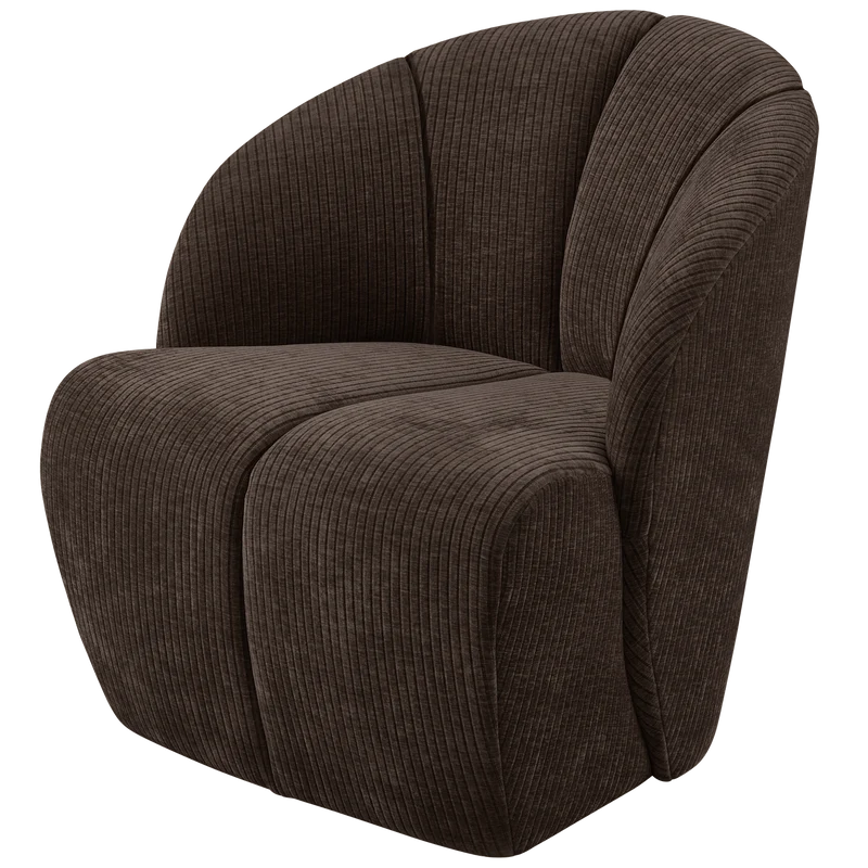 Mojo draaifauteuil ribstof bruin