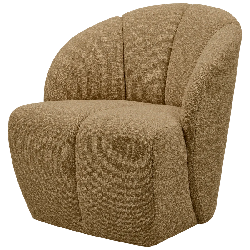 Mojo draaifauteuil bouclé geel/bruin melange
