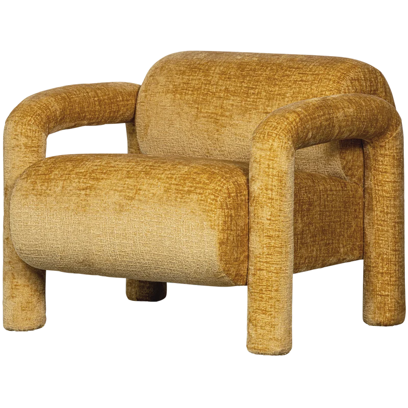 Lenny fauteuil in grove textuur goud/geel