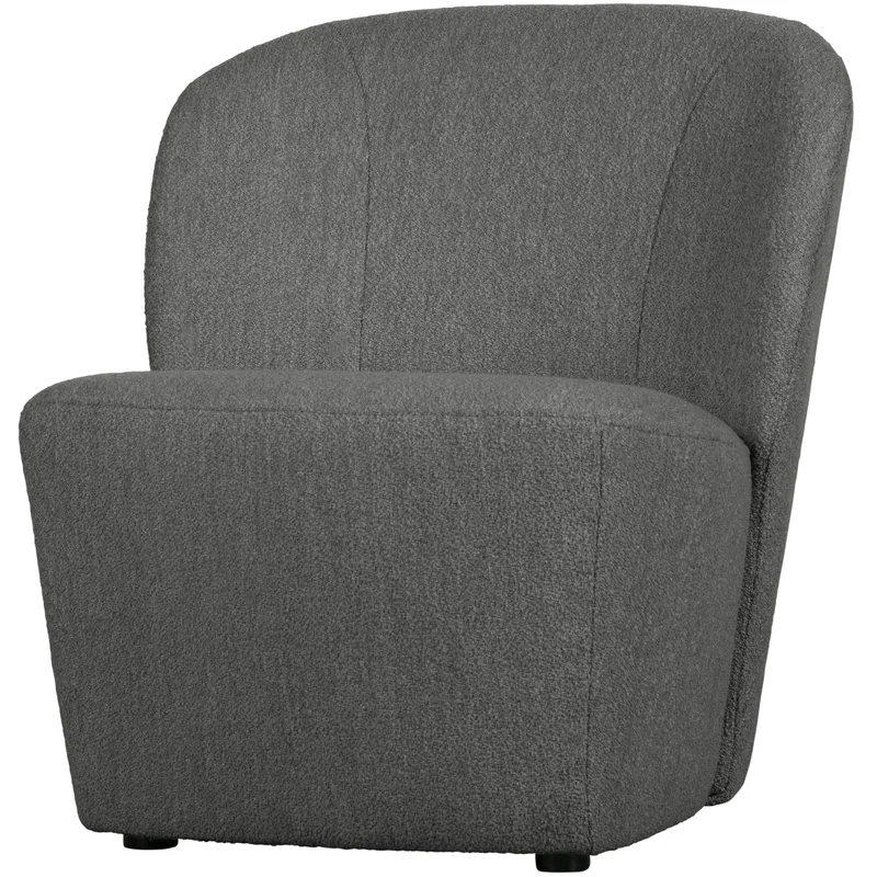 Lofty fauteuil bouclé staalgrijs