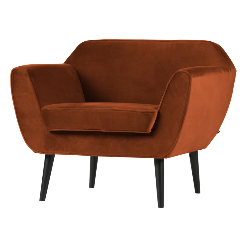 Rocco fauteuil velvet roest