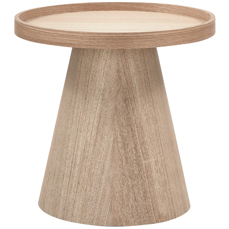 Maud bijzettafel conisch hout naturel 38xø39 cm