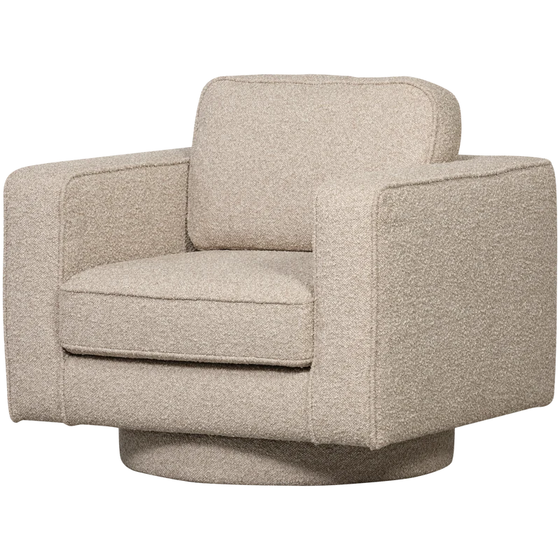 Lazy draaifauteuil bouclé naturel