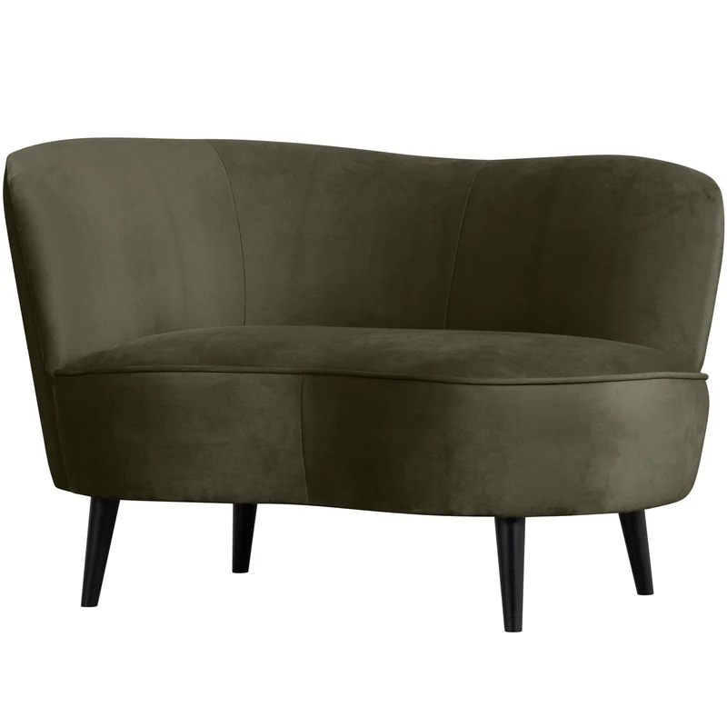 Sara lounge fauteuil links velvet warm groen
