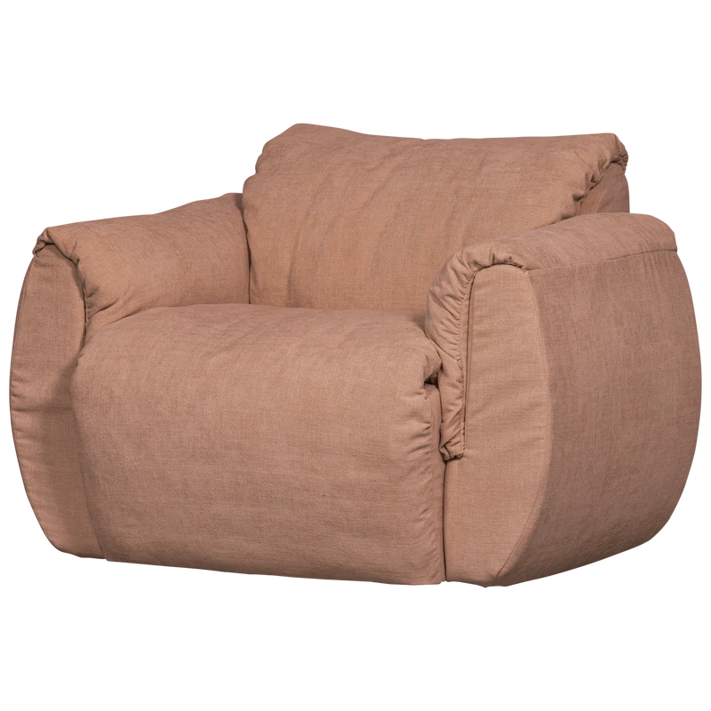 Baggy draaifauteuil geweven chenille oud roze