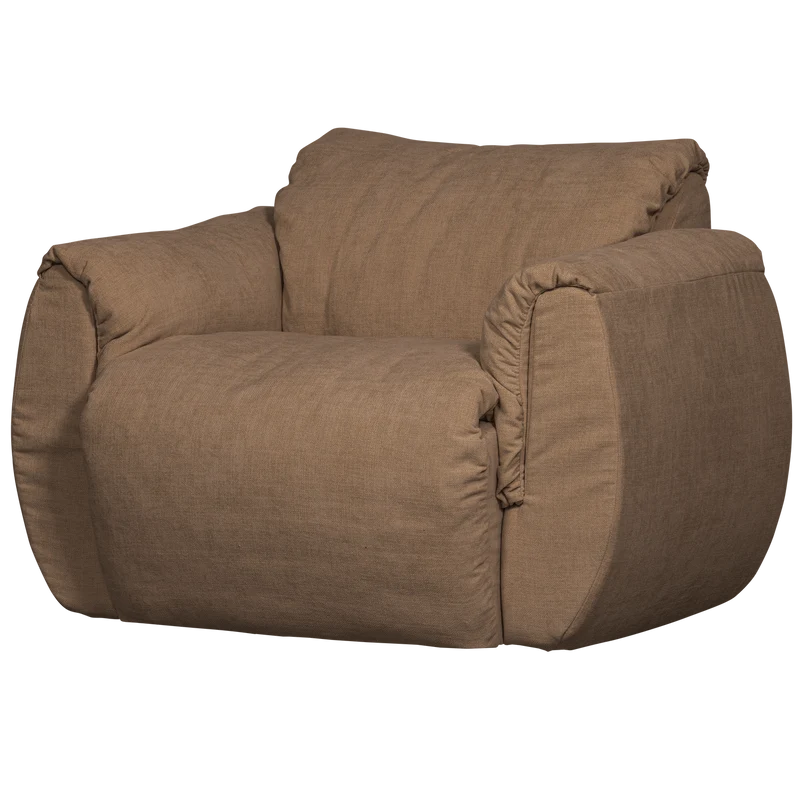 Baggy draaifauteuil geweven chenille bruin