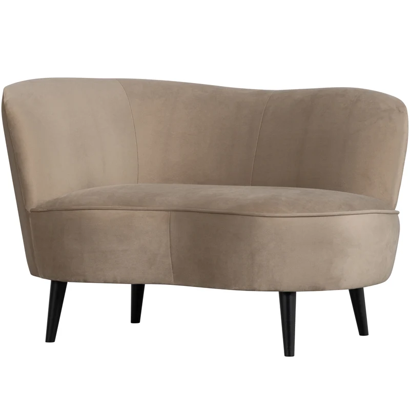 Sara lounge fauteuil links velvet khaki