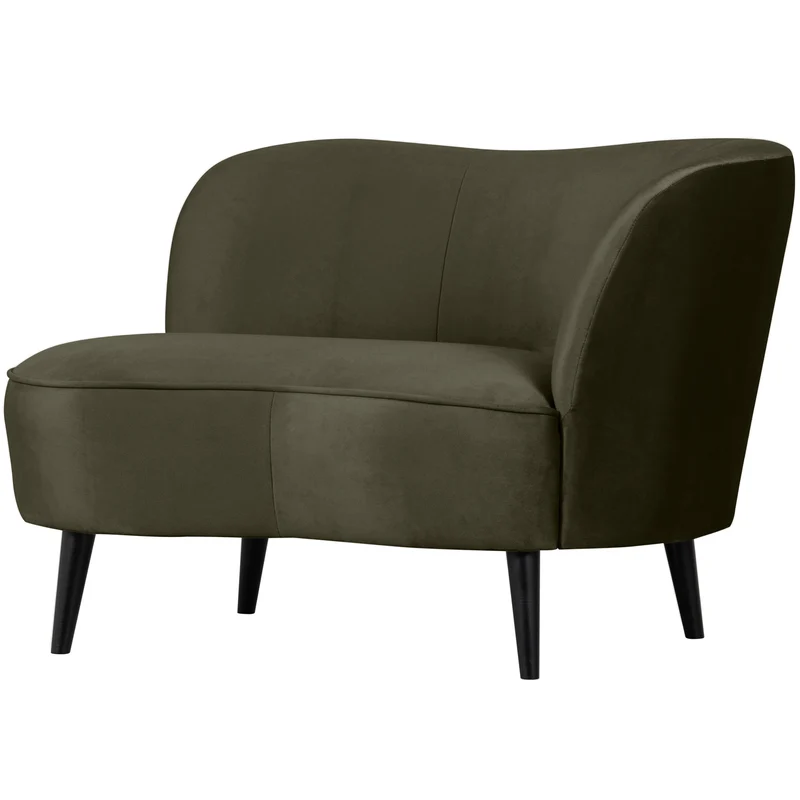 Sara lounge fauteuil rechts velvet warm groen