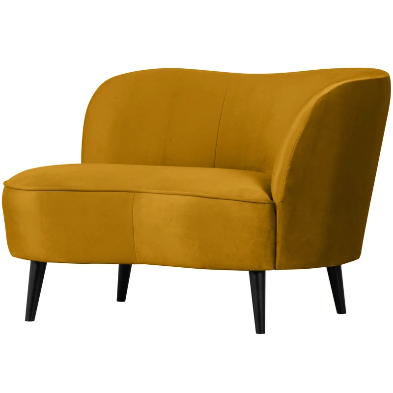 Sara lounge fauteuil rechts velvet oker