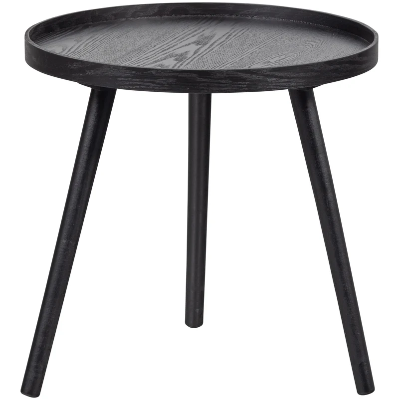 Mesa bijzettafel M hout zwart 45xø45