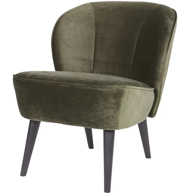 Sara fauteuil velvet warm groen