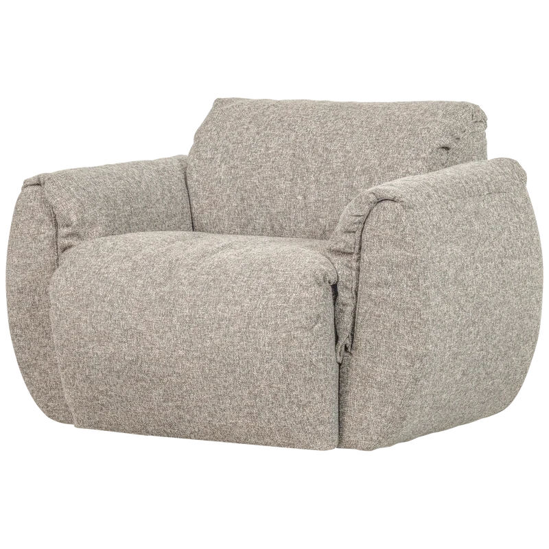 Baggy draaifauteuil geweven stof naturel melange
