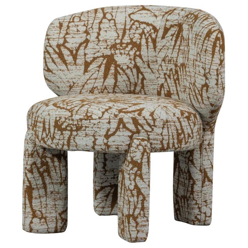 Upke fauteuil met dessin naturel/bruin
