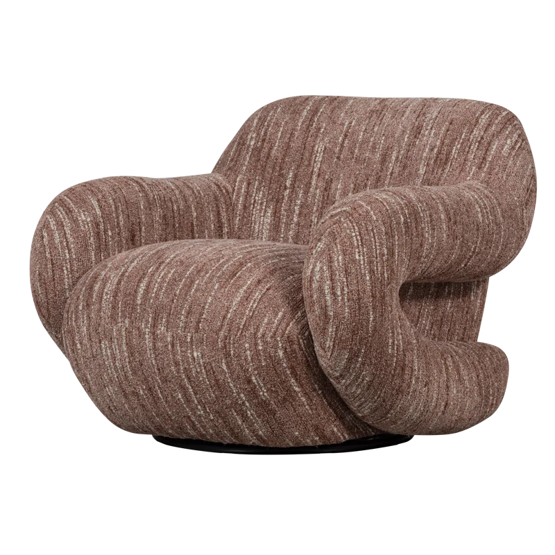 Folke fauteuil chenille oudroze melange