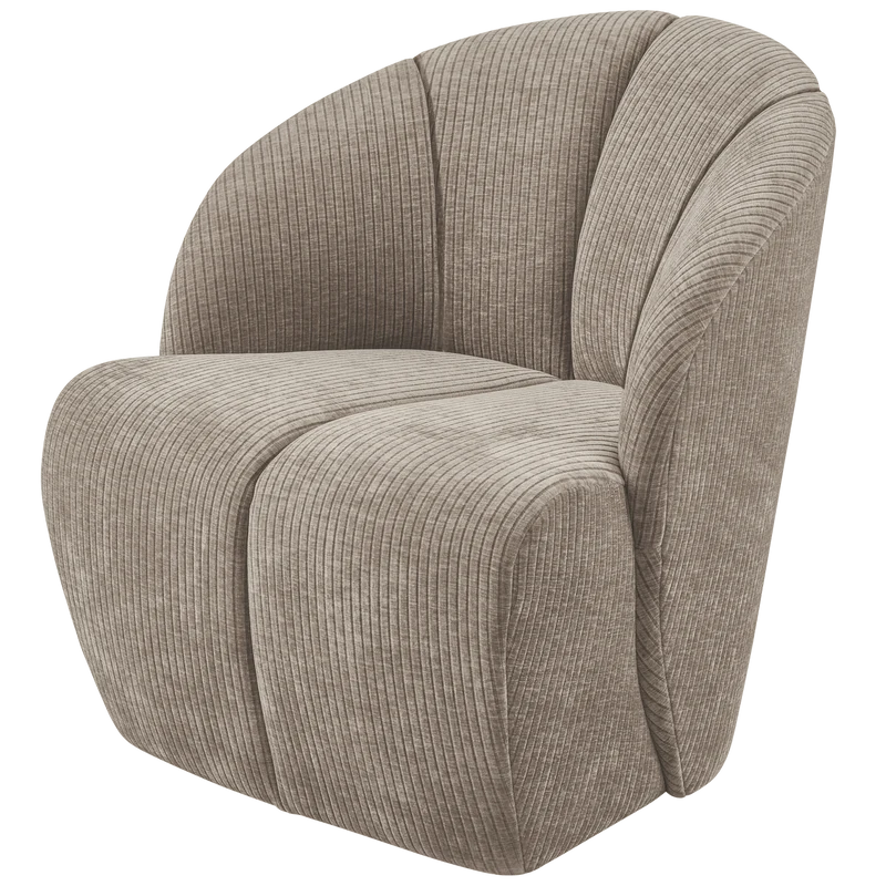 Mojo draaifauteuil ribstof donker zand